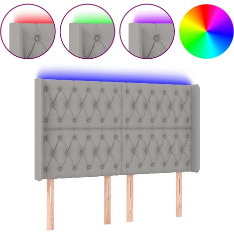 Maison Exclusive - Testiera a LED Grigio Chiaro 147x16x118/128 cm in Tessuto (1/5)