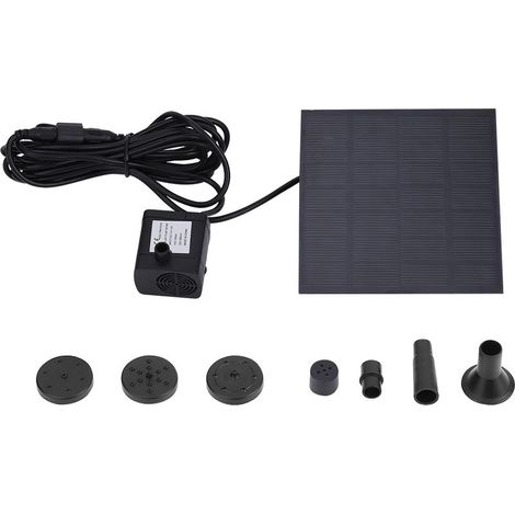 Pompe à eau Submersible solaire d'étang de fontaine d'aquarium sans brosse Miniature de 1.4 W (1/5)
