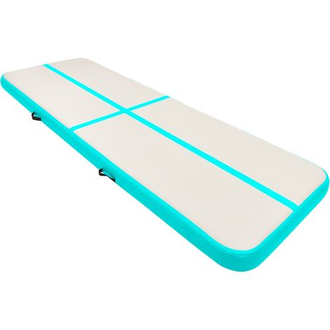 Tapis gonflable de gymnastique avec pompe 300x100x20cm PVC Vert (1/5)