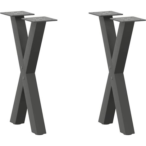 Couchtischbeine X-Form 2 Stk. Anthrazit 38x(42-43) cm Stahl