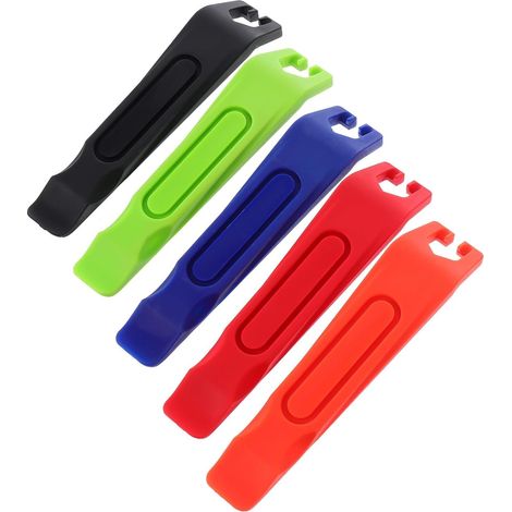 Kit 5 Pièces Démonte-pneus en Plastique Coloré pour Vélo, Outil de Réparation sans Abîmer Chambre à Air ni Jante, pour Changement de Pneu (1/5)