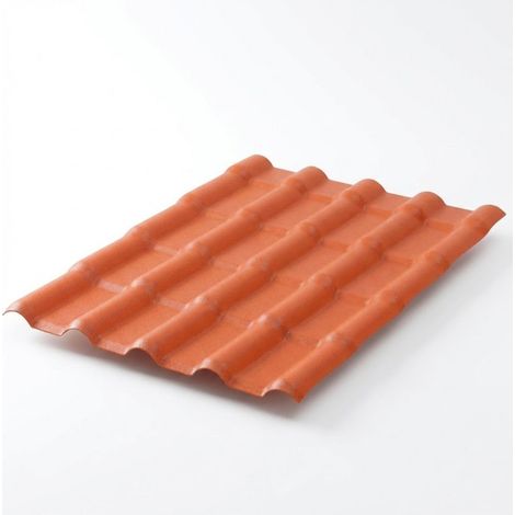 Plaque pvc imitation tuile moderne 222 x 75 cm (3 coloris) - Coloris - Terre cuite, Largeur - 75 cm, Longueur - 222 cm (1/4)