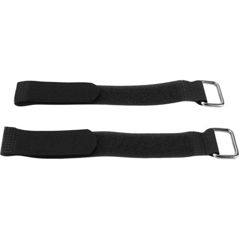 Lot de 2 sangles de fixation en nylon 20 x 200 mm, réglables et élastiques, pour vélo, avec organisateur de vélo intégré, noires.