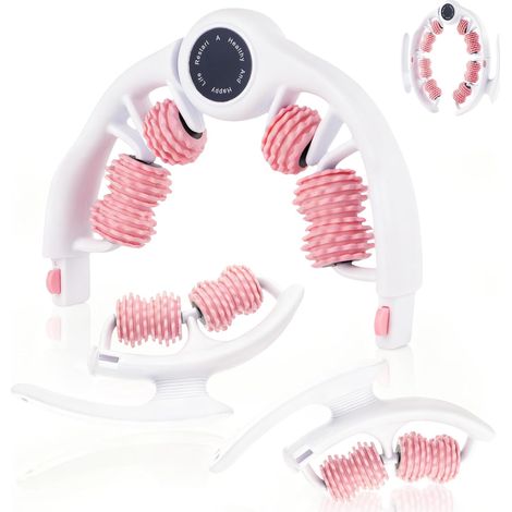 Masseur Anti Cellulite, Masseur Manuel Anti-Cellulite avec Poignées Amovibles, Rouleau de Massage pour Jambes, 360° Massage Cellulite avec Poignées Amovibles, Drainage Lymphatique Jambes (Rose) (1/5)
