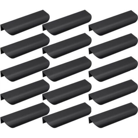 15 pcs Cabinet Handles, Invisible Furniture Drawer Handles, Concealed Door Handles, Flush Recessed Handles for Drawers, Cabinet Doors, Dressers, Hole Distance - 96mm