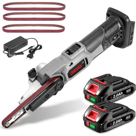 Ponceuse bande sans fil 2 batteries 2.0Ah Adapté petits espaces (1/5)