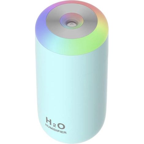 Mini humidificador de aire - Vaporizador ultrasónico de plantas - Luz nocturna LED de 7 colores - Silencioso (30 dB) - Portátil - Conexión USB - Tanque de 350 ml - Para dormitorio, (1/5)