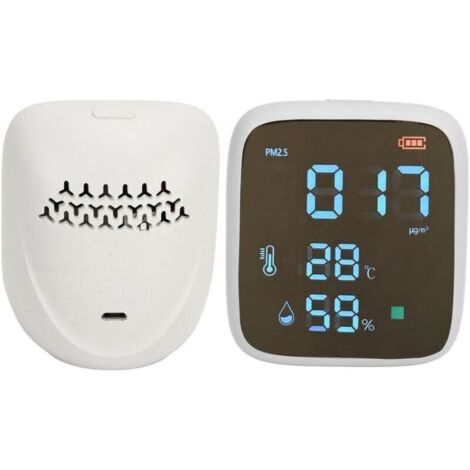 Moniteur de qualité de l'air intérieur PM2.5, capteur intelligent mini portable, testeur de température et d'humidité avec alarme intégrée,de