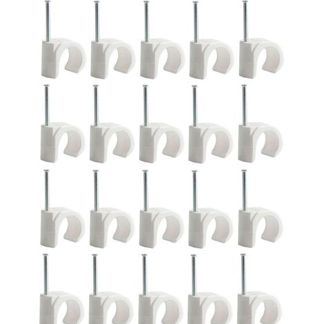 20x passe câble diamètre 8-10mm rond à clouer plastique blanc support guide fil électrique