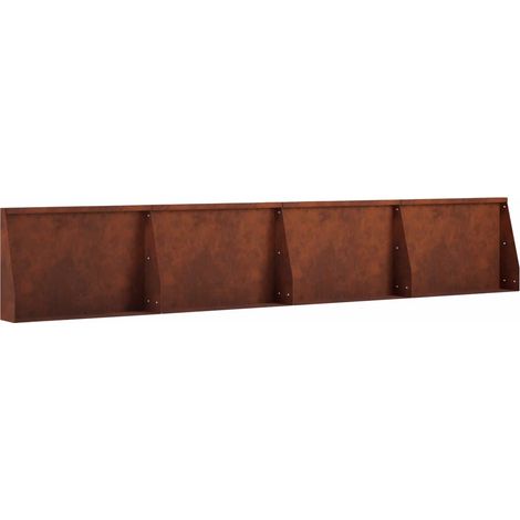 vidaXL Muro de Contención 4 uds. 60 x 12 x 40 cm Acero oxidado Oxidado (1/2)