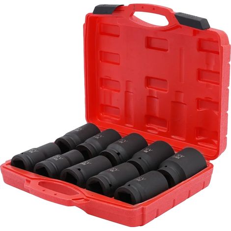Set di chiavi a percussione, 10 pezzi, misure delle bussole da 24 a 46 mm, nere (1/2)
