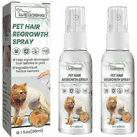 Lot de 2 sprays revitalisants pour poils d'animaux (chats et chiens) : traitement de la chute et réparation des cheveux abîmés, soin des follicules pileux. (1/4)