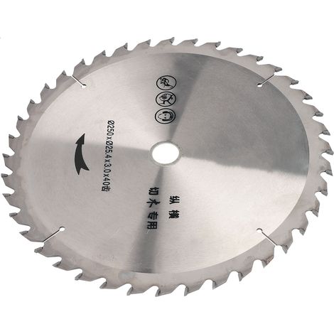 Lame de scie circulaire en acier allié à 40 dents, 250 x 25,4 x 3,0 mm, pour la coupe du bois et l'outillage de menuiserie. (1/5)