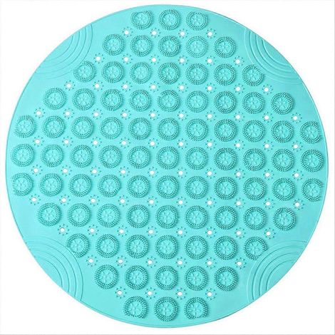 Tapis de douche rond antidérapant à forte aspiration avec trous d'évacuation, C (1/5)
