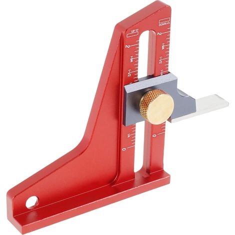 Outil de mesure de la hauteur, outil de mesure de profondeur, outil de mesure de profondeur, outil de mesure de hauteur/profondeur en alliage d'aluminium de 0 à 5,1 cm pour toupie de table, perceuse (1/5)