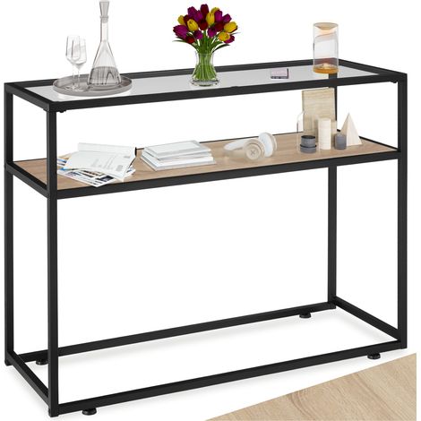 Table Console Style industriel 100 x 41 80,5 cm Bois clair (1/5)