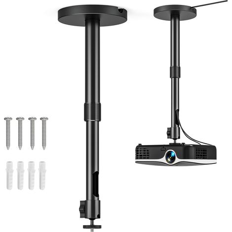 Support de Plafond pour Projecteur, Pieds de Projector de Mural avec Vis 1/4", Support Videoprojecteur avec Perche d'extension 27,5-38 cm pour Home Cinéma, Salle de Jeux, Bureau (1/5)