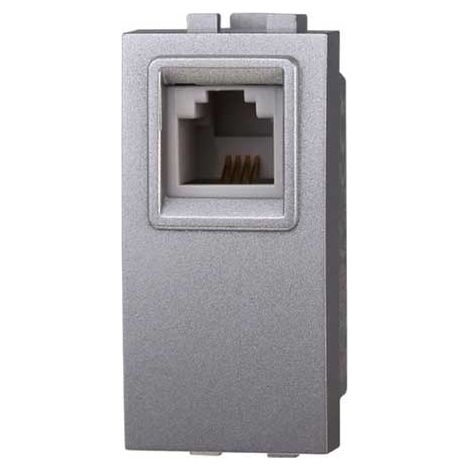 Ettroit Serie Space Presa Telefonica RJ11 Silver Tech Compatibile Bticino Living LG2354