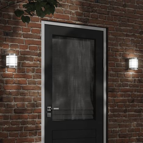 vidaXL Applique da Esterno 2 pz Argento in Acciaio Inossidabile