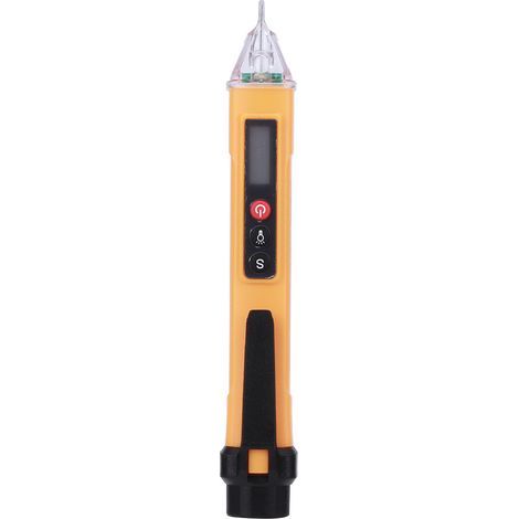 Decdeal Berührungsloser digitaler Strom- und Spannungsprüfer, Teststift, AC12-1000V Messgerät (Gelb/Schwarz) (1/5)