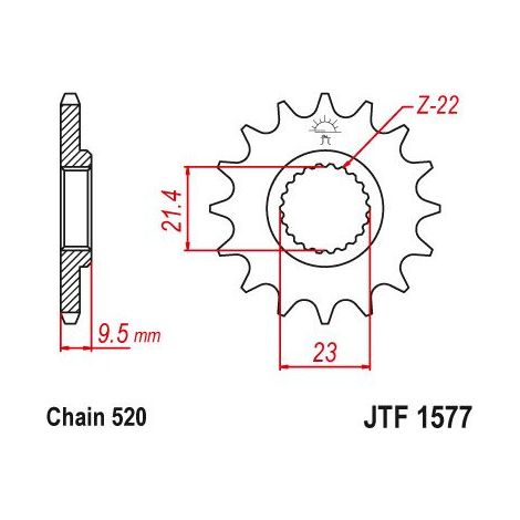 Pignon Yamaha XTE 600 1999 - 520 - 16 Dents - Similaire JTF1577