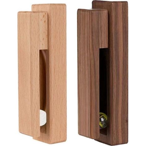 Porte-Serviettes Mural Coulissant - Bois Naturel - Pour Salle De Bain Cuisine - 2 Pièces (1/5)