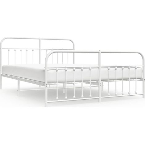 Maison Exclusive - Cadre de lit métal sans matelas et pied de lit blanc 160x200 cm (1/5)