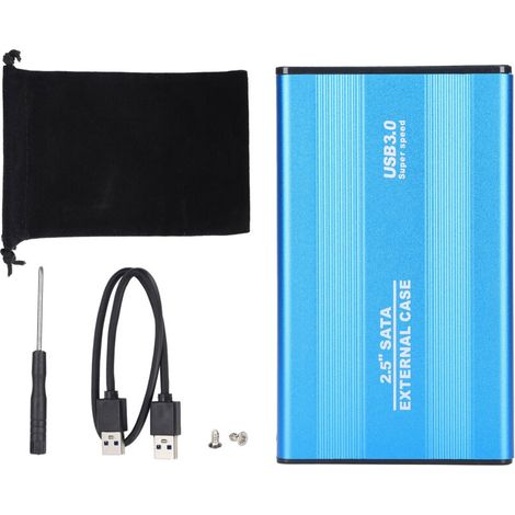 TB USB 3.0 Plug & Play externes Festplattengehäuse für PC/Mac, blaue externe SSD-Festplatte