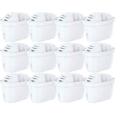 Cartouche filtrante compatible Brita Maxtra+ Pro–Réduction PFAS, PFOA/PFOS-Charbon actif & résine échangeuse d'ions-All-in-1-Pack de 12 unités