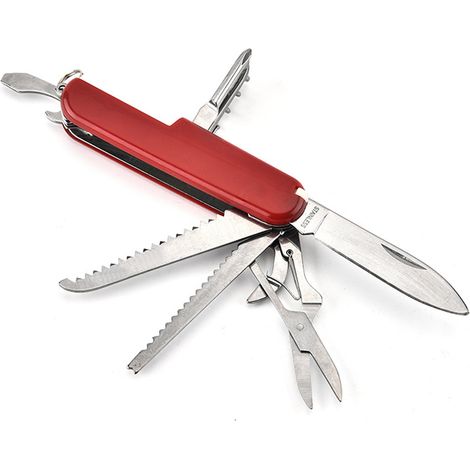 Couteau Multifonction - Lame En Acier Inoxydable 420 - Ouvre-Boîtes Ouvre-Bouteilles Tournevis Phillips - Porte-Clés Compact Pour Usage Quotidien - 1 Pièce (1/5)