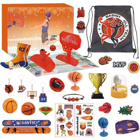 Calendrier de l'Avent de Noël – Kit d'accessoires de basketball de 24 jours, kit de basketball à monter soi-même, pour apprendre, se développer et s'amuser en famille, pour les adolescentes (1/5)