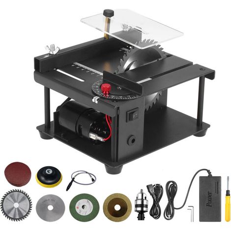 INHHUB Tischkreissäge, Mini-Tischkreissäge, elektrische Schneidemaschine, mit Sägeblatt-Schleifscheibe, 35 mm Schnitttiefe-INHHUB