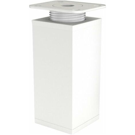 Pata para mueble - Pata ajustable para sofá - Juego de 4 - Ángulo 40x40 mm - Piezas de repuesto metálicas - Accesorios de montaje incluidos - 80 mm, color blanco (1/3)