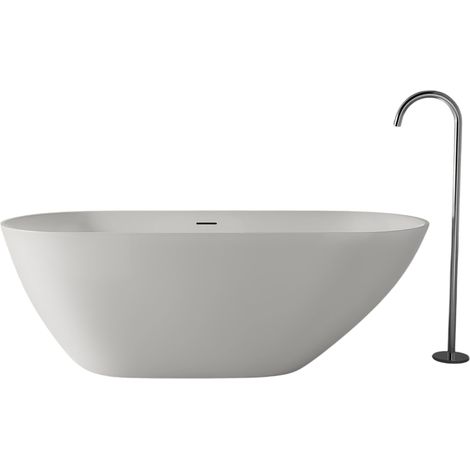 Freistehende Badewanne Bernstein ROMA 2.0 Acryl Weiß matt 180x80x58cm