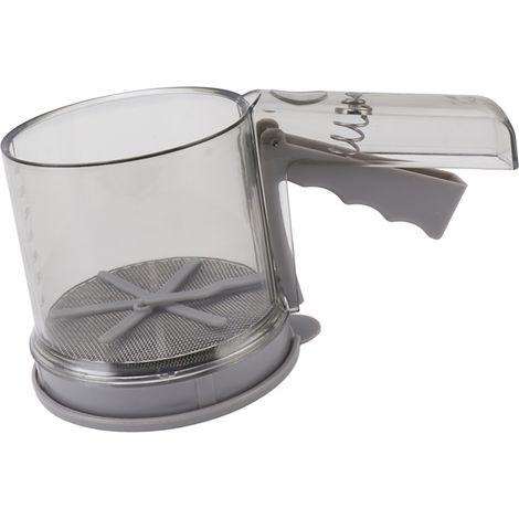 Tamis à farine transparent en PP, maille fine réglable, utilisation à une main, double couche, pour la cuisine et la pâtisserie (1/5)