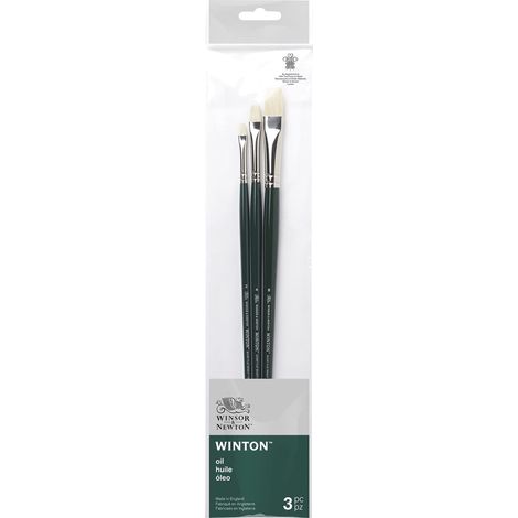 Pinceau Manche Long Set de 3 Plat court n°2/4/8 (1/4)