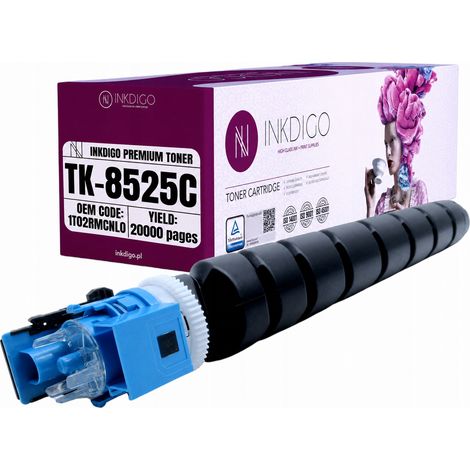 Tóner Inkdigo TK8525C compatible con Kyocera TASKalfa3552ci TASKalfa4052ci Certificado TÜV (1/4)