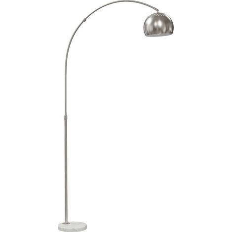 Lámpara de pie arco 167 cm plata con base de mármol (1/4)