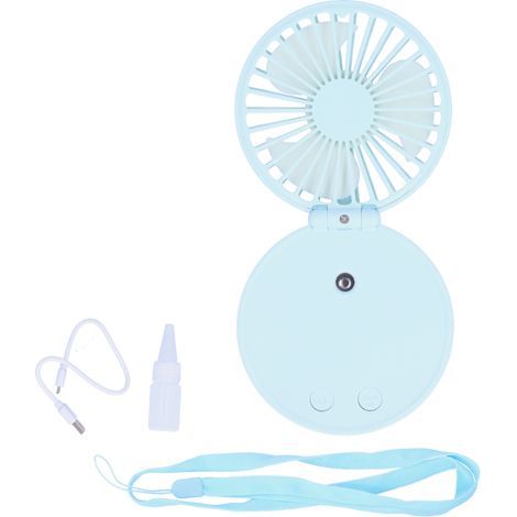 Éventail portable rechargeable USB avec brumisateur d'eau, idéal pour le bureau, l'école et les voyages en extérieur. (1/5)