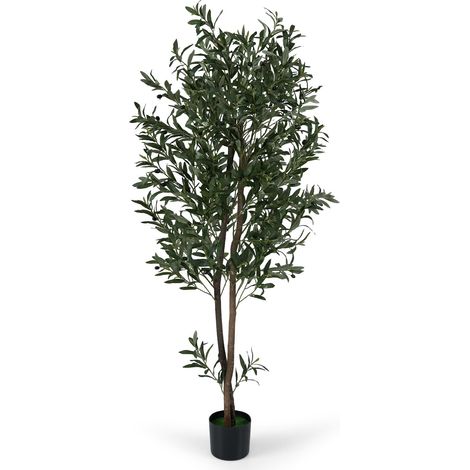 Olivo artificial con frutos y musgo realistas, 1,8 m