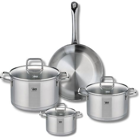 Ensemble de 1 Poêle de cuisson 24 cm et 3 faitouts 12, 16 et 20 cm Elo Profi Citrin (1/5)