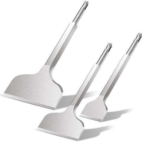 SDS Plus Chisel - 3 pieces 100 mm + 75 mm + 40 mm, SDS Plus chisel for removing tiles, tile glue, concrete, natural stone, masonry, etc. - tile chisel (1/5)