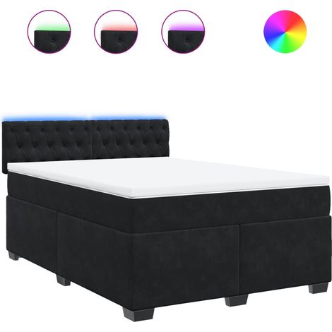 Maison Exclusive - Boxspringbett mit Matratze Schwarz 140x200 cm