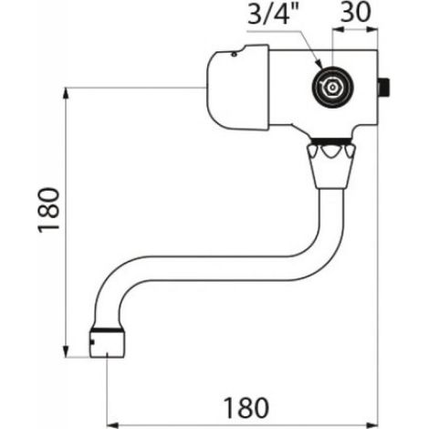 Mitigeur mural TEMPOMIX lavabo M34 bec orientable - DELABIE (1/6)