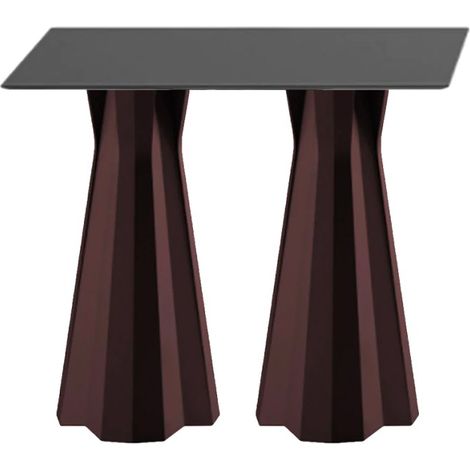 Mesa auxiliar alta rectangular 100cm para taburetes de bar diseño moderno Frozen T2-H - Marrón (1/4)