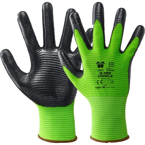 GUANTO PROFESSIONALE 'NBR CRINKLE' NERI Tg. 8 - 12 paia- NERI