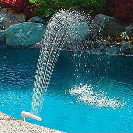 Fontaine de piscine cascade réglable en plastique ABS Ajustable jusqu'à 5 m compatible avec pompes supérieures à 3/4 HP