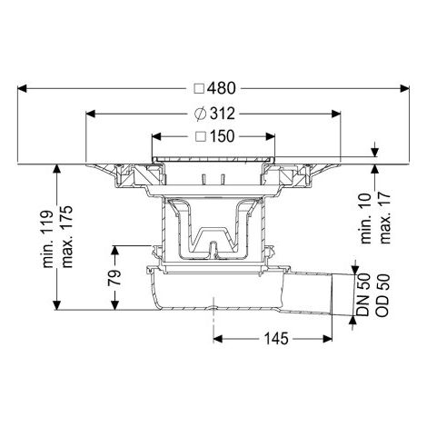 KESSEL 44700.51 Siphon de sol Le ultraplats 79