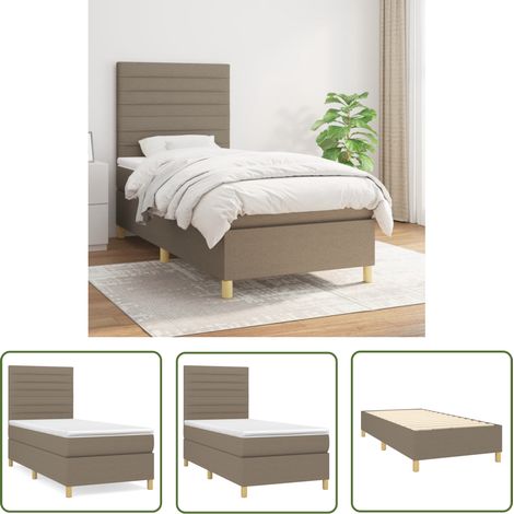 The Living Store Boxspringbett mit Matratze Taupe 90x190 cm Stoff - Boxspringbett - Doppelbett - Betten - Schlafräume - Tapete (1/5)