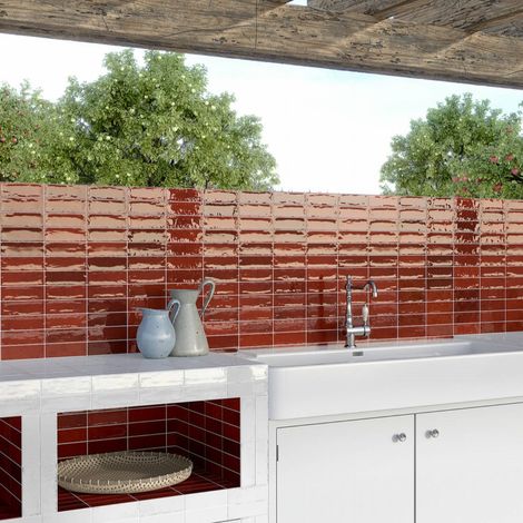 Mini Brick Série Calpe Red Porcelaine Premium 5x15cm. (1/3)